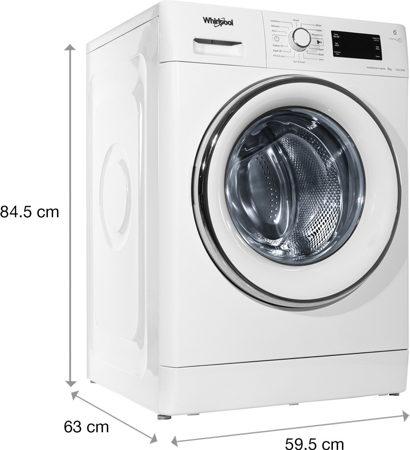 Image of Whirlpool 9 kg Fully Automatic Front Load Washing Machine with In-built Heater White