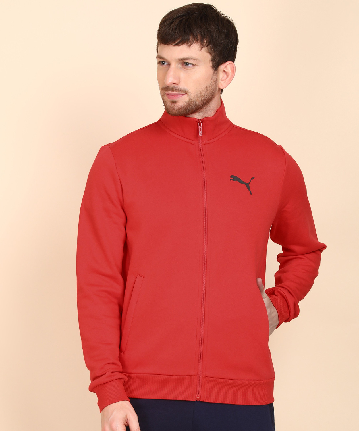 Puma full sleeve solid men fleece jacket store