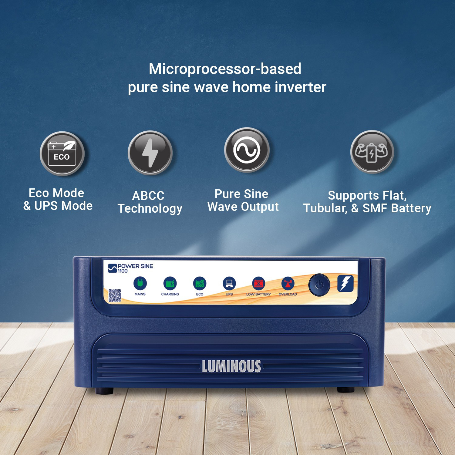 Image of LUMINOUS 900 VA Power Sine with 24 Months Warranty Pure Sine Wave Inverter