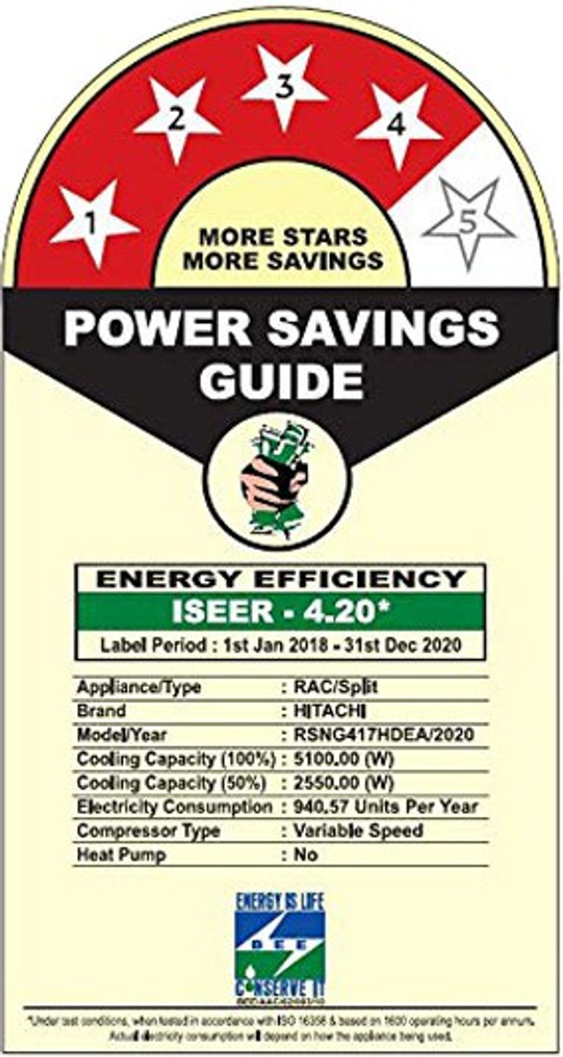 Image of Hitachi 2020 Model 1.5 Ton 4 Star Split Inverter AC