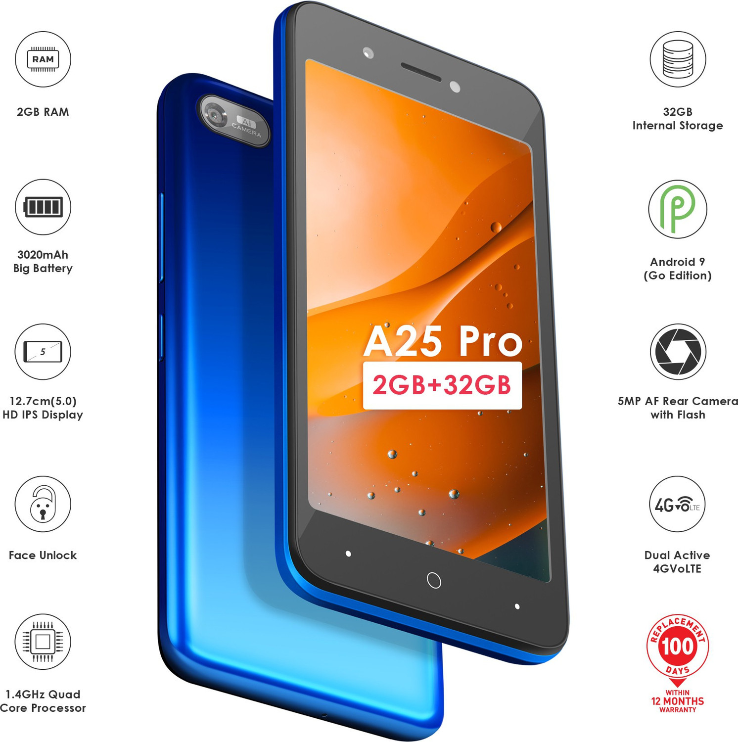 Image of itel A25 Pro (Gradation Blue, 32 GB)