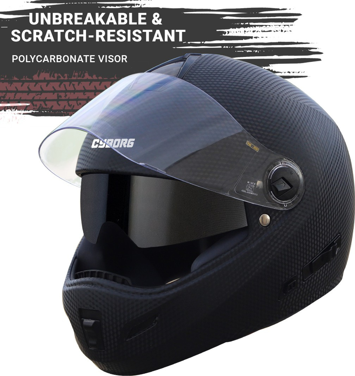 Steelbird Cyborg Double. Full Face Inner Smoke Sun Shield and