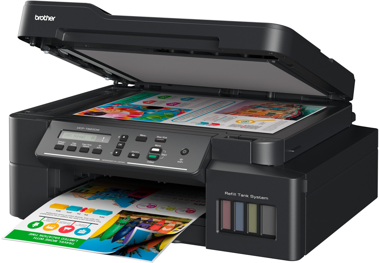 brother DCPT820DW Multifunction WiFi Color Ink Tank Printer with Auto