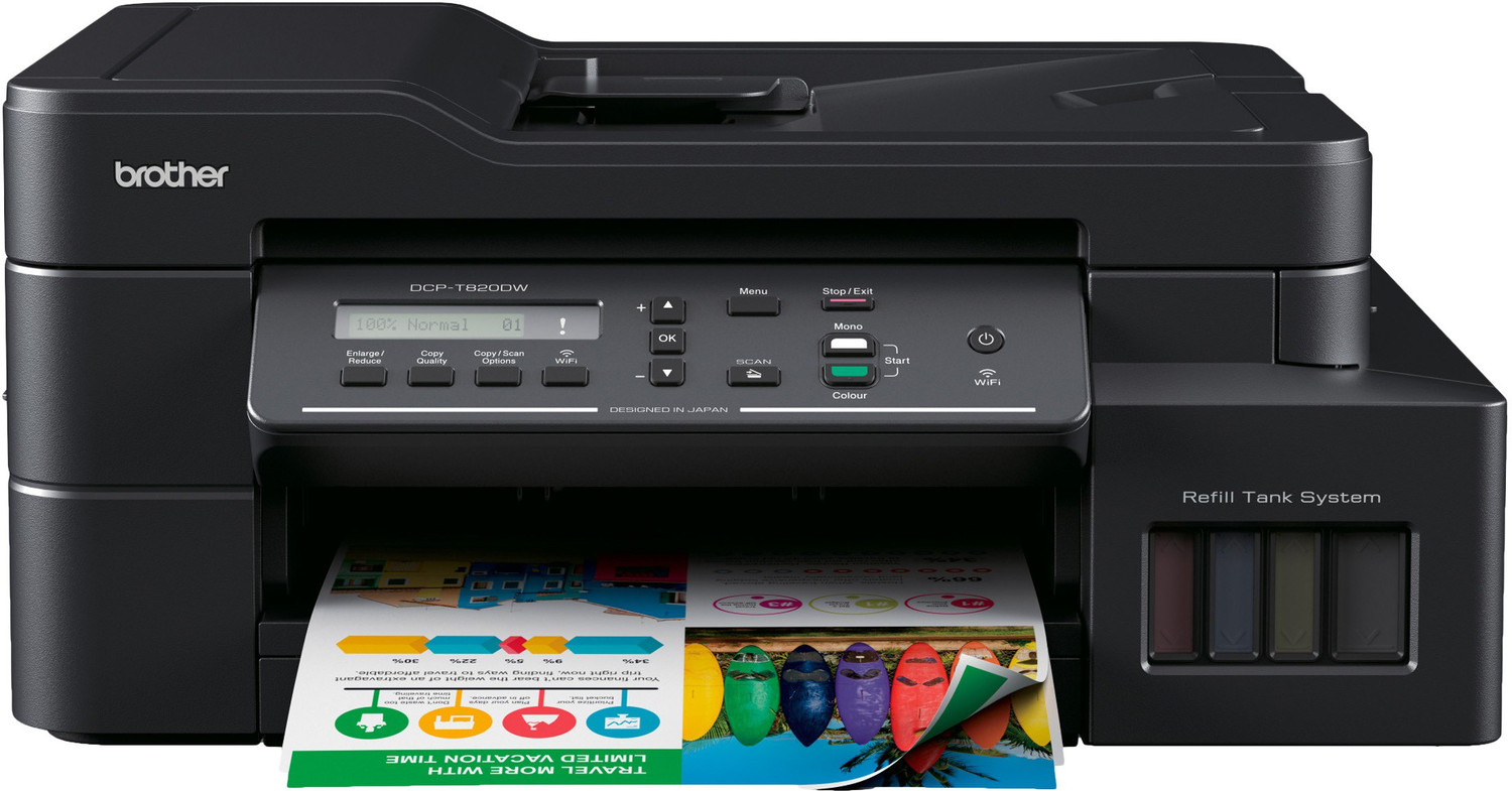 Image of brother DCP-T820DW Multi-function WiFi Color Ink Tank Printer with Auto Duplex feature ideal for Home & Office Usage