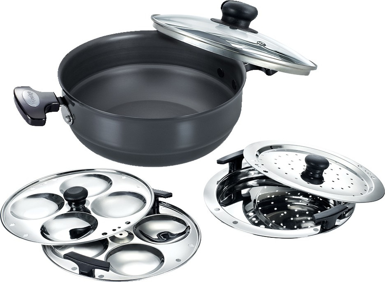 Prestige Hard Anodised Plus Induction & Standard Idli Maker