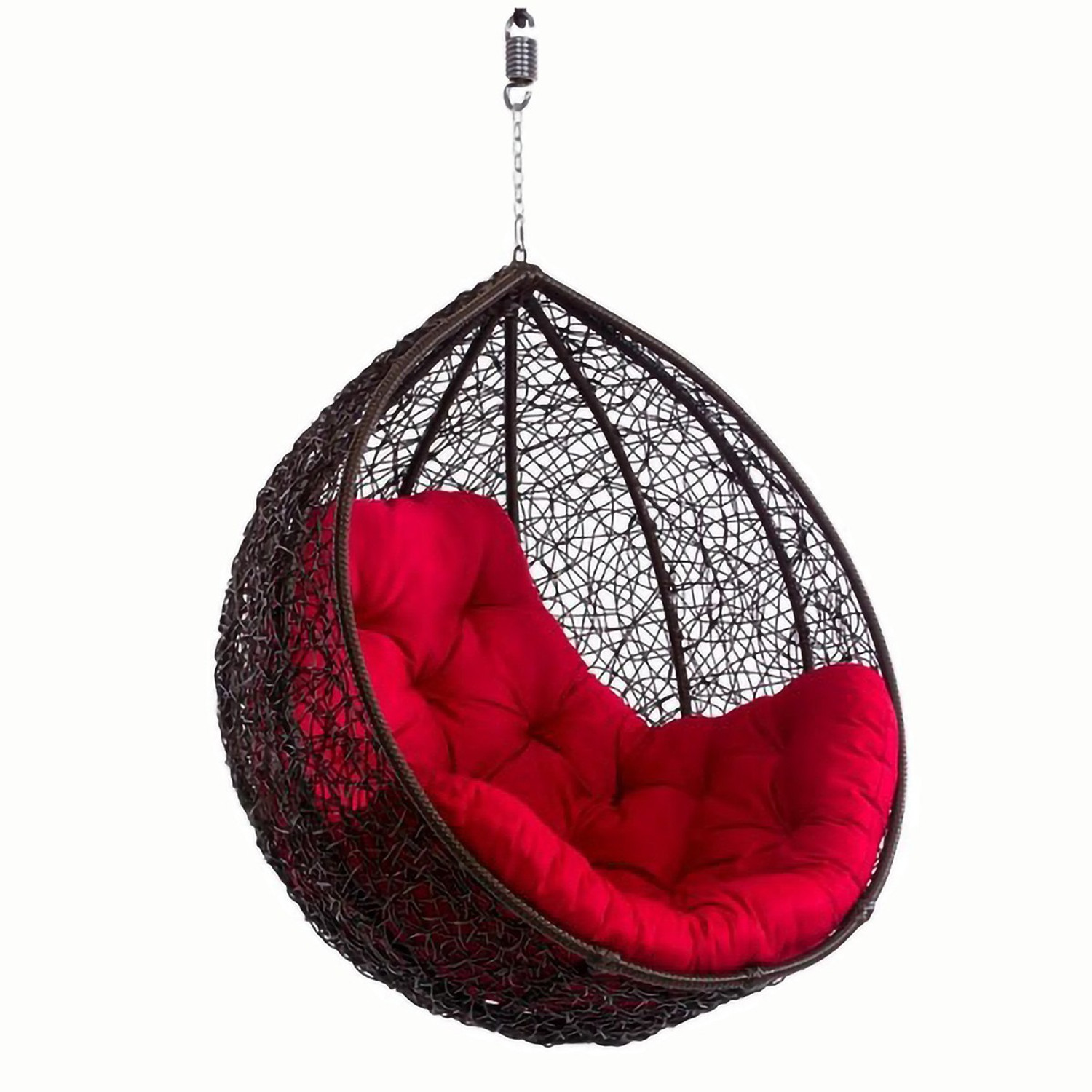 Furniture kart Luxury Hammock Chair without Stand for Adults Balcony Steel Large Swing Black Red Pack of 3 Pre assembled Price History