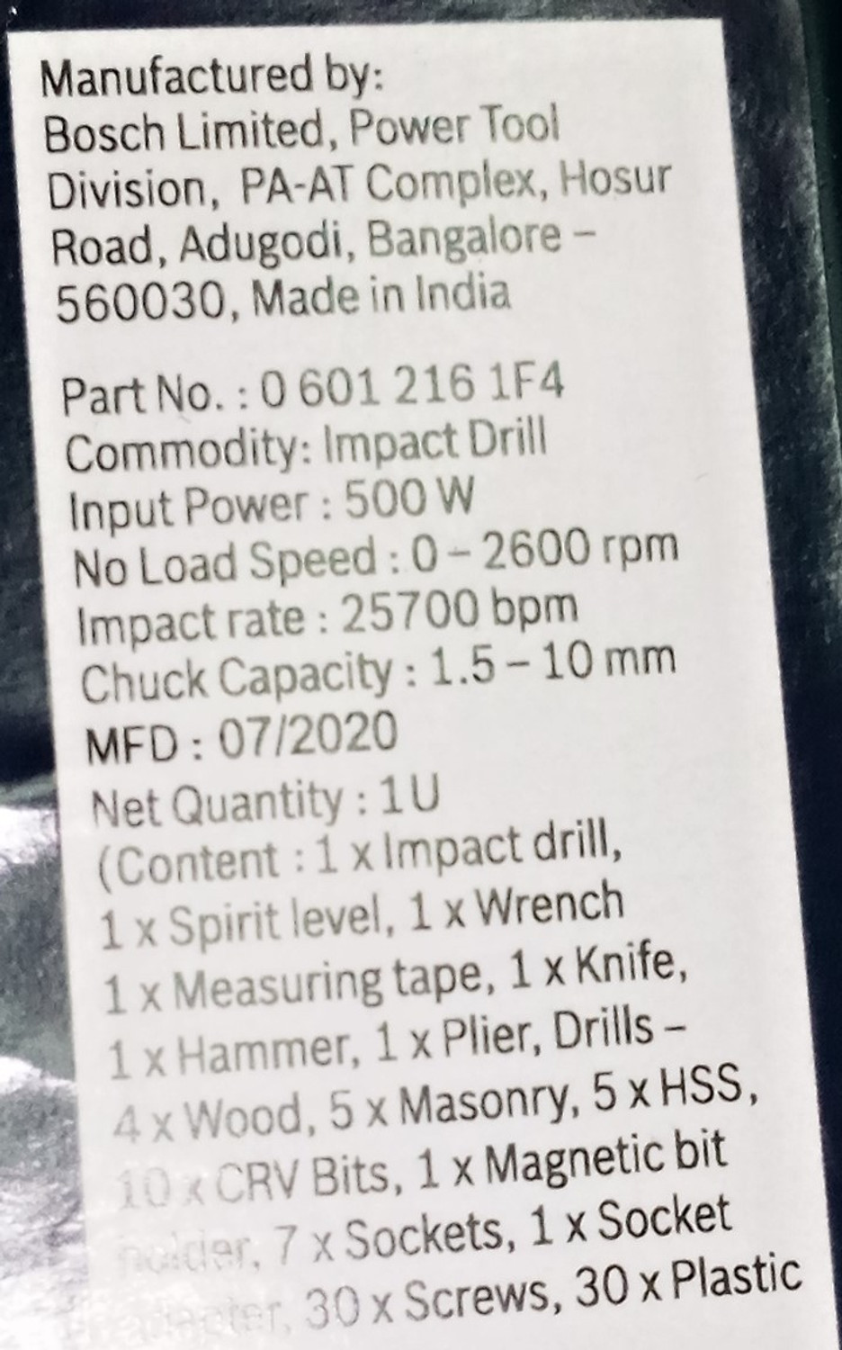 BOSCH GSB 10 RE Kit Power & Hand Tool Kit (100 Tools) Price History