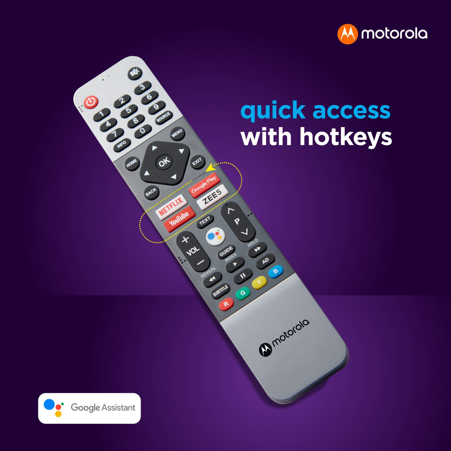 Image of MOTOROLA ZX Pro 139 cm (55 inch) Ultra HD (4K) LED Smart Android TV with Wireless Gamepad (55SAUHDMQ)