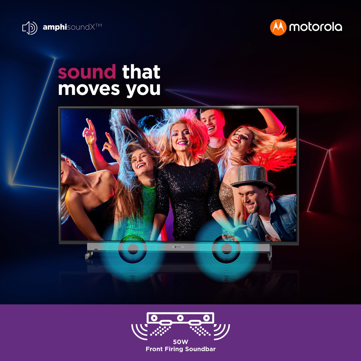 Image of MOTOROLA ZX Pro 139 cm (55 inch) Ultra HD (4K) LED Smart Android TV with Wireless Gamepad (55SAUHDMQ)