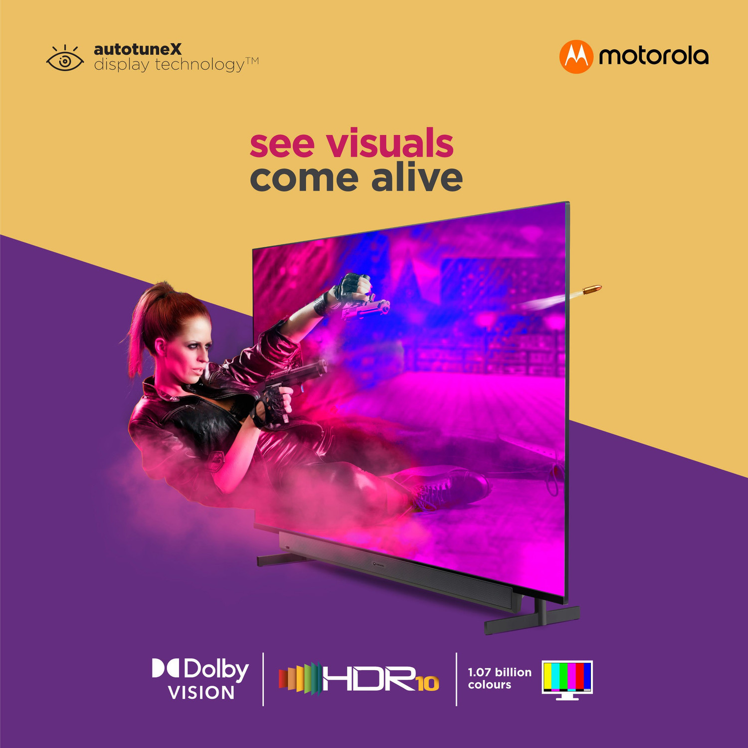 Image of MOTOROLA ZX Pro 139 cm (55 inch) Ultra HD (4K) LED Smart Android TV with Wireless Gamepad (55SAUHDMQ)
