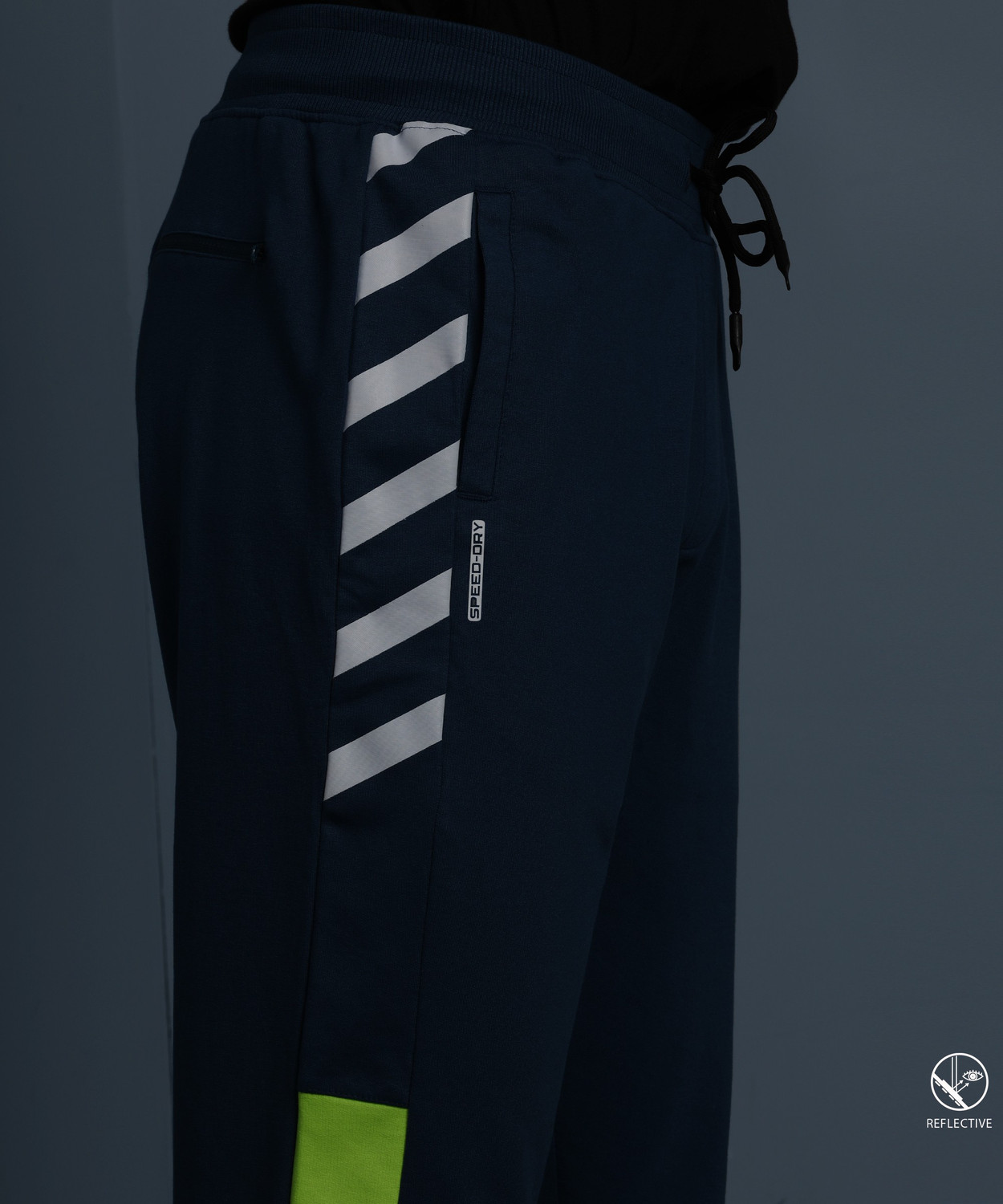 Image of Adrenex Solid Men Blue Track Pants