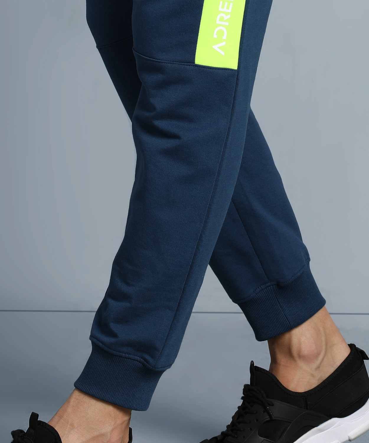 Image of Adrenex Solid Men Blue Track Pants