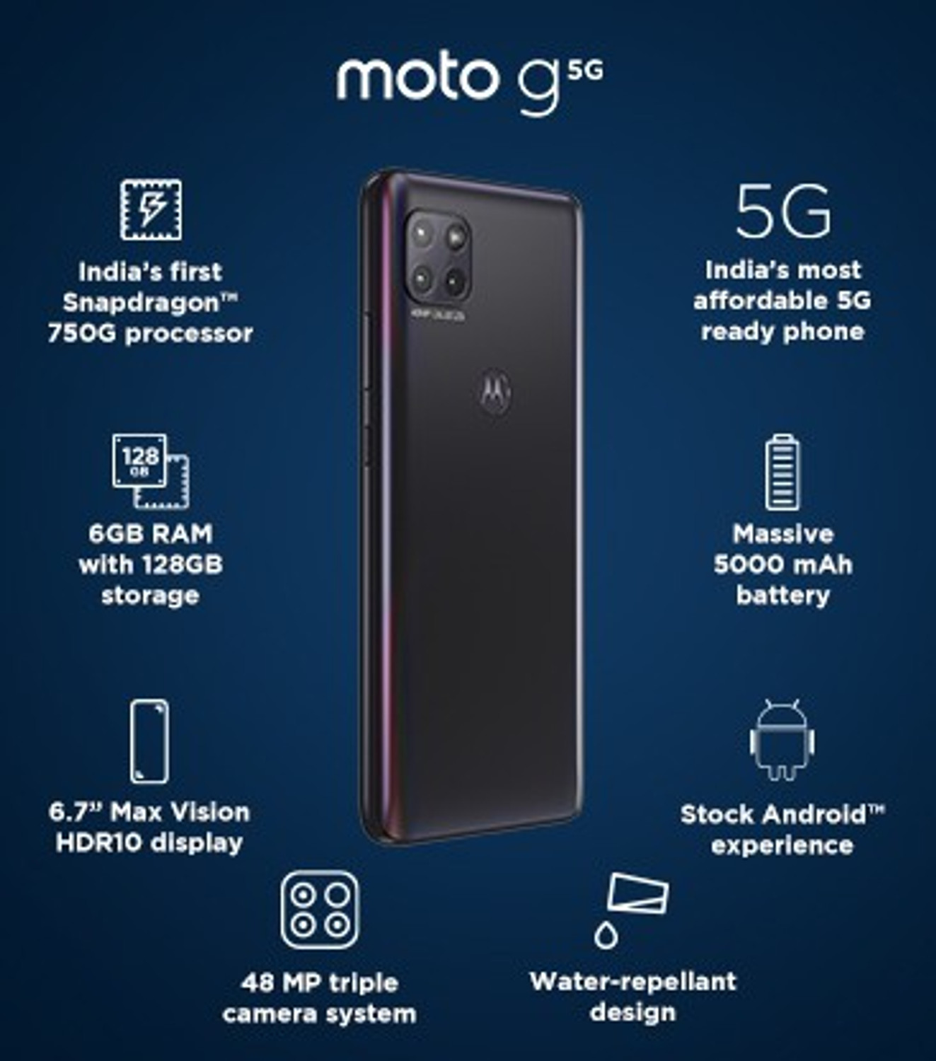 Image of MOTOROLA Moto G 5G (Volcanic Grey, 128 GB)