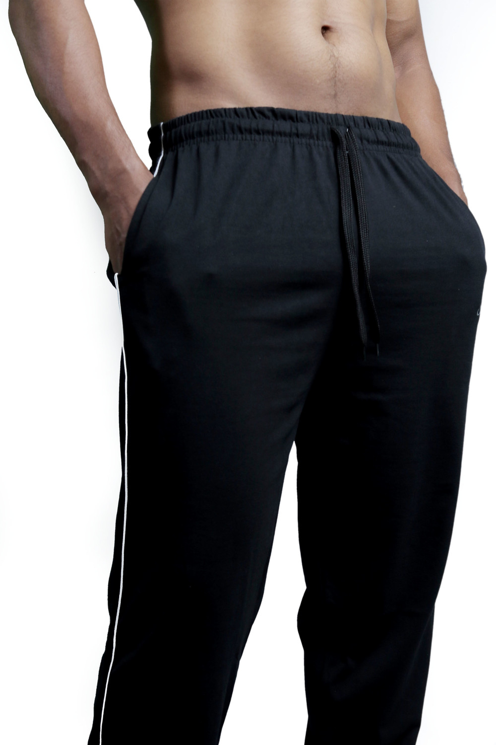 Image of SOOTI Solid Men Black Track Pants