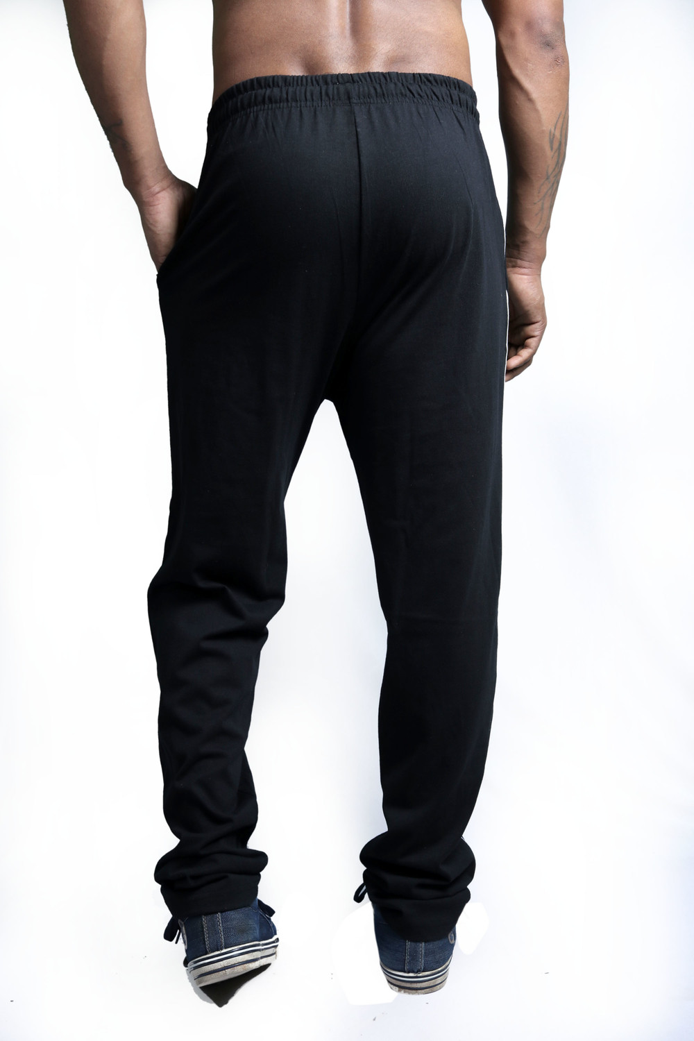 Image of SOOTI Solid Men Black Track Pants