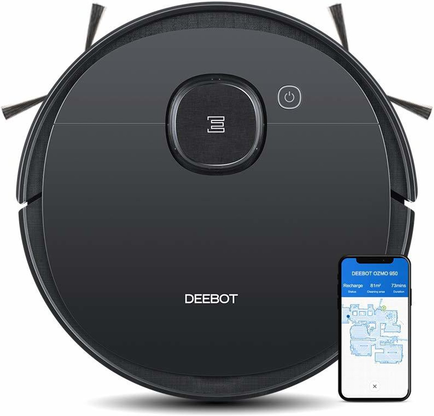 Image of ECOVACS DEEBOT OZMO 950 Robotic Floor Cleaner with 2 in 1 Mopping and Vacuum (WiFi Connectivity, Google Assistant and Alexa)