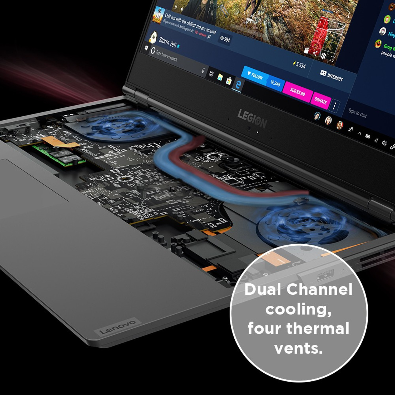 Image of Lenovo Legion Y540 Intel Core i5 9th Gen 9300HF - (8 GB /1 TB HDD /256 GB SSD /Windows 10 Home /4 GB Graphics /NVIDIA GeForce GTX 1650 /60 Hz) Y540-15IRH-PG0 Gaming Laptop