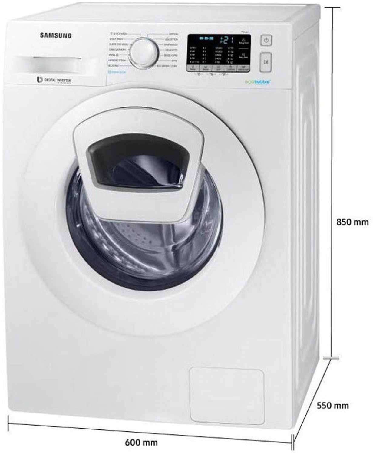 Image of Samsung 7 kg Fully Automatic Front Load Washing Machine White