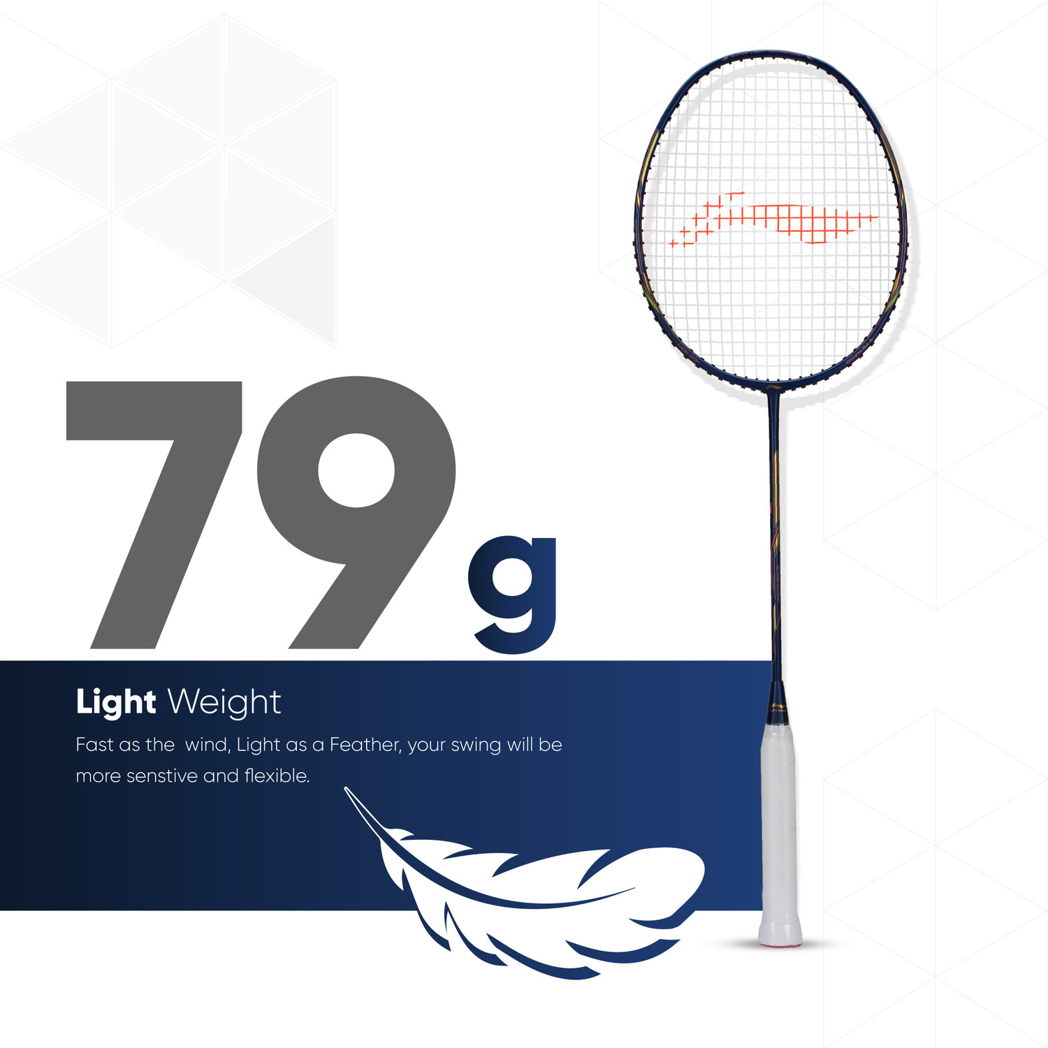 Image of LI-NING AIR-FORCE 79 G2 Blue, Gold Strung Badminton Racquet