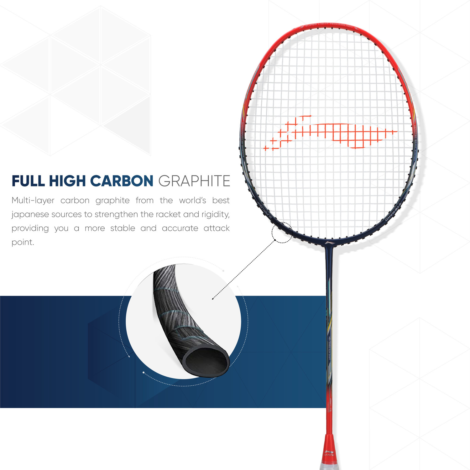 Image of LI-NING AIR-FORCE 77 G2 Blue, Red Strung Badminton Racquet
