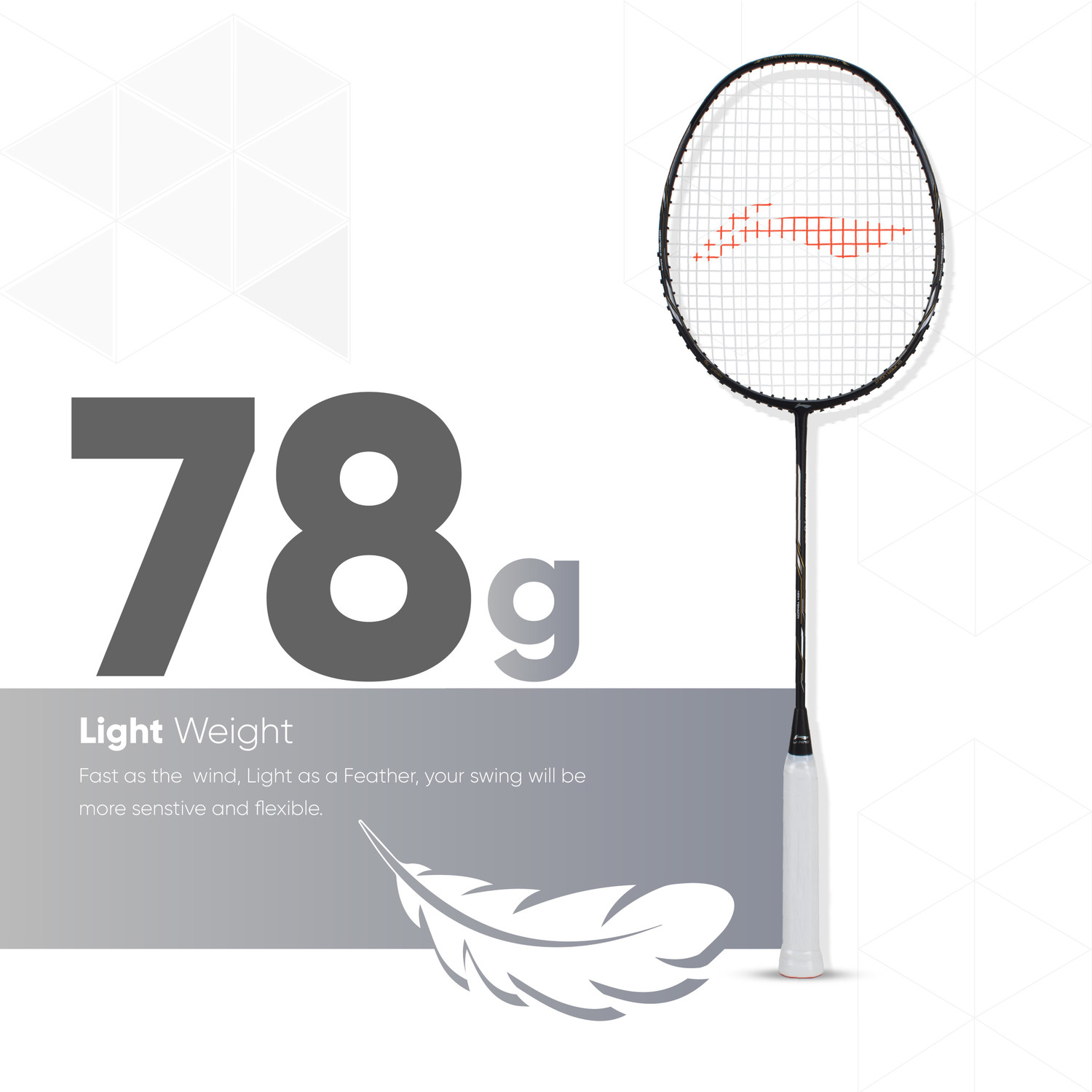 Image of LI-NING AIR-FORCE 78 G2 Black, Silver Strung Badminton Racquet