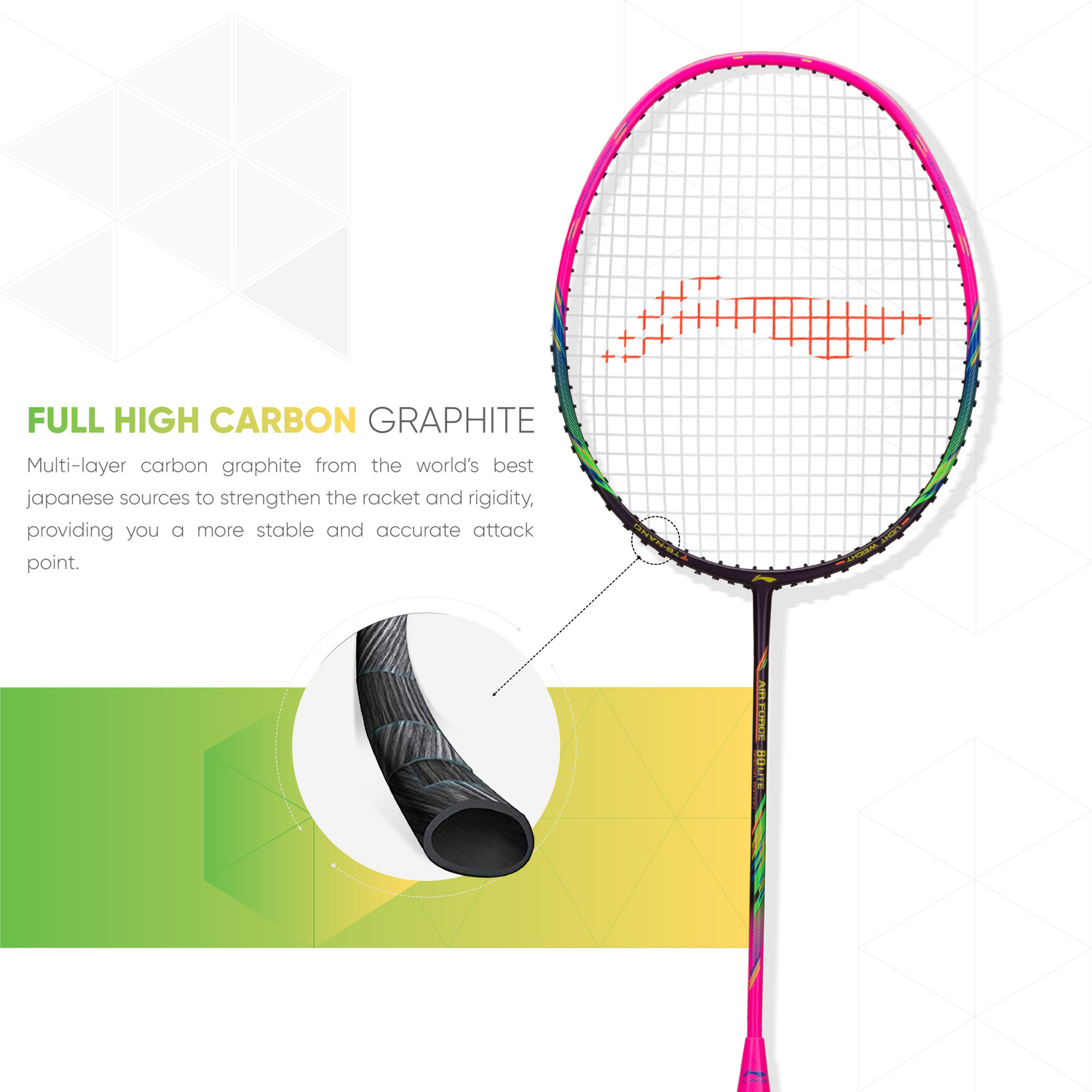 Image of LI-NING AIR-FORCE 80 LITE Purple, Pink Strung Badminton Racquet