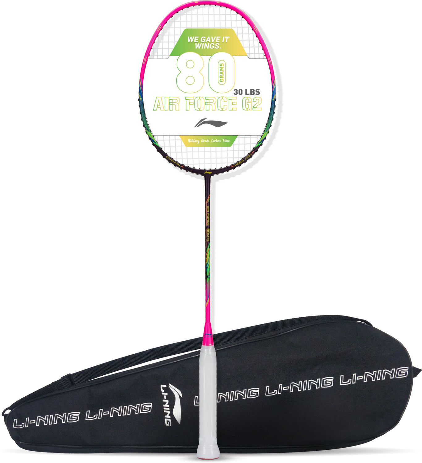 Image of LI-NING AIR-FORCE 80 LITE Purple, Pink Strung Badminton Racquet
