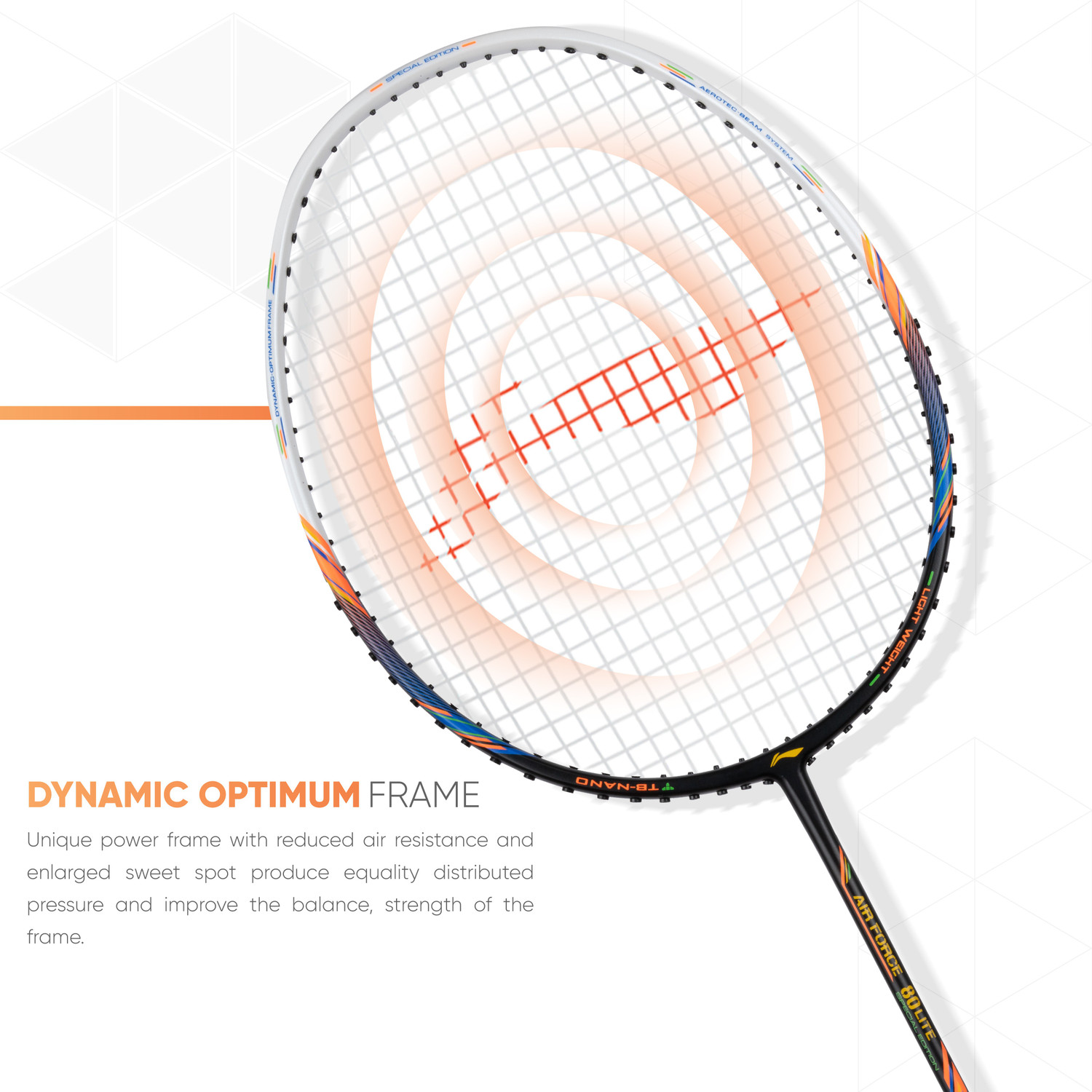 Image of LI-NING AIR-FORCE 80 LITE Black Strung Badminton Racquet