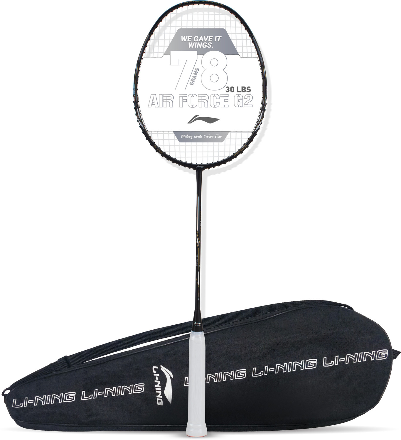 Image of LI-NING AIR-FORCE 78 G2 Black, Silver Strung Badminton Racquet