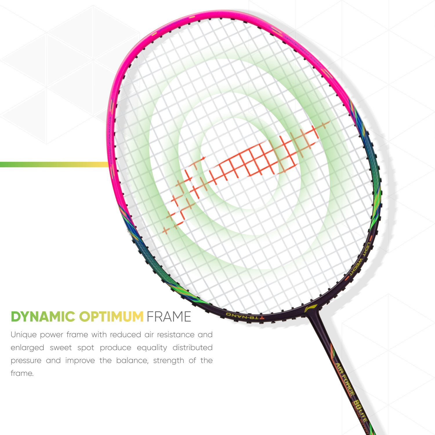 Image of LI-NING AIR-FORCE 80 LITE Purple, Pink Strung Badminton Racquet