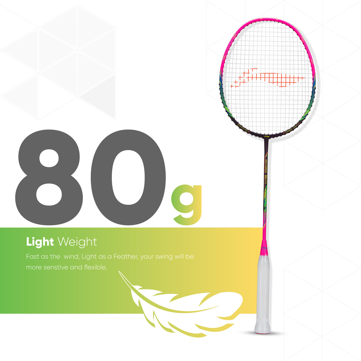 Image of LI-NING AIR-FORCE 80 LITE Purple, Pink Strung Badminton Racquet