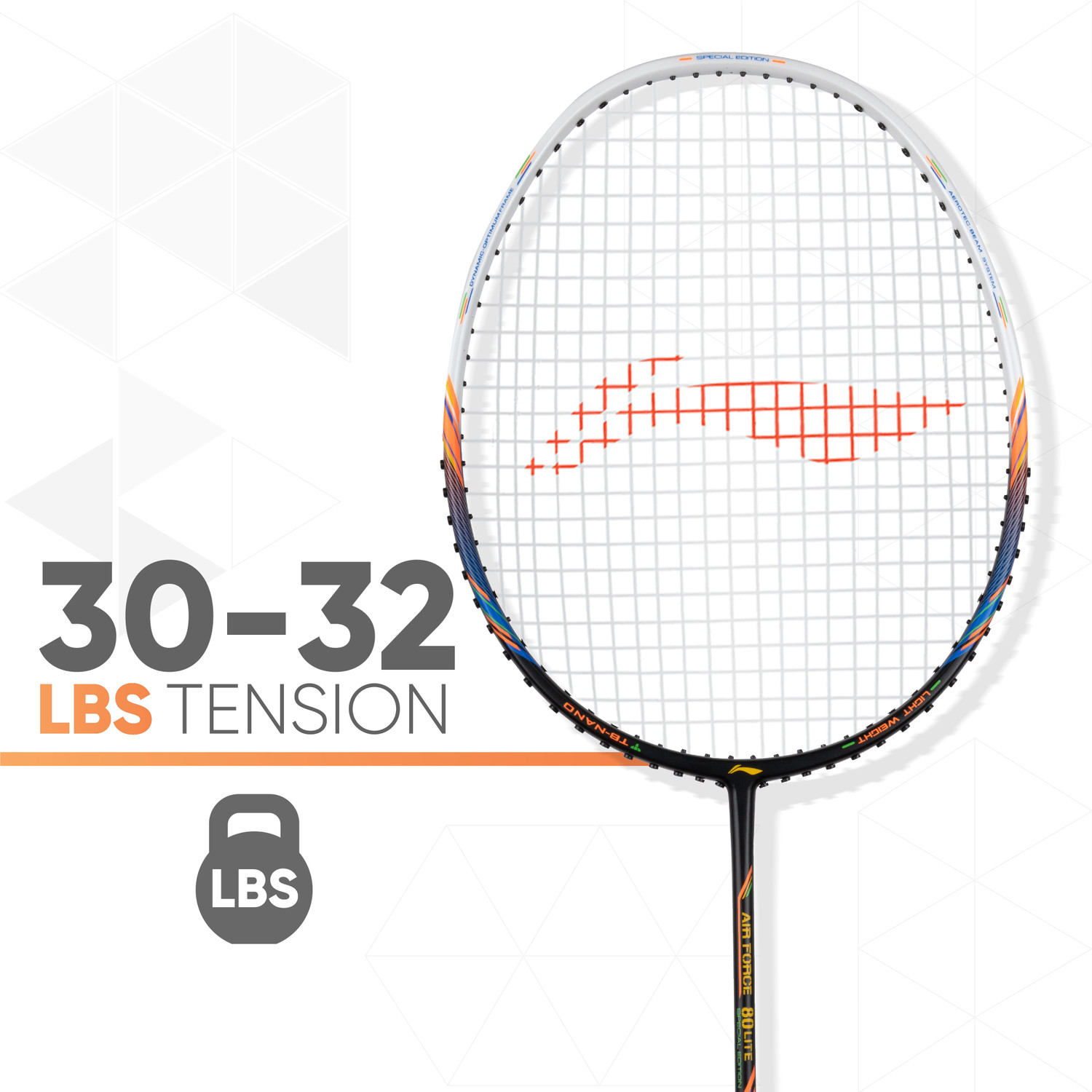 Image of LI-NING AIR-FORCE 80 LITE Black Strung Badminton Racquet