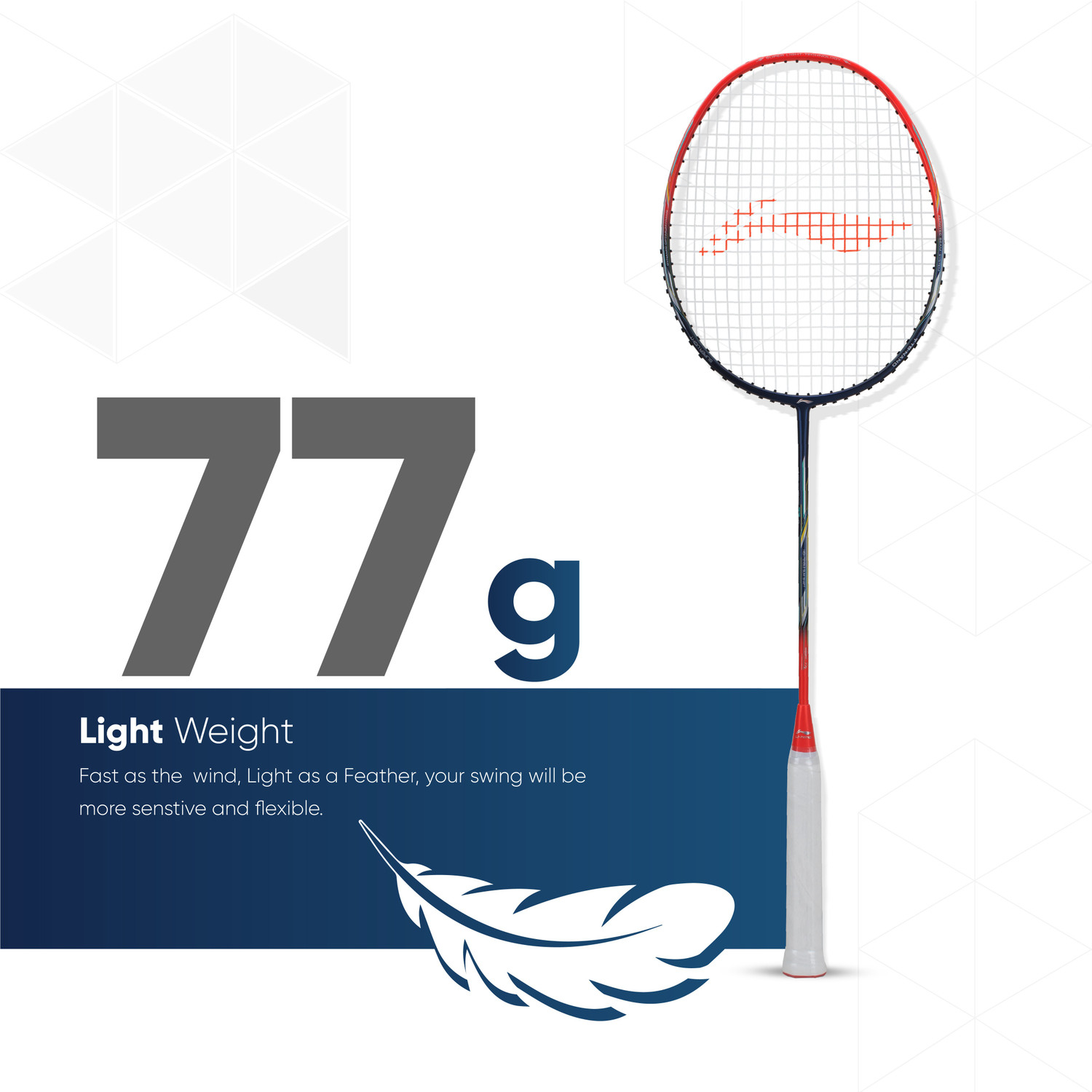 Image of LI-NING AIR-FORCE 77 G2 Blue, Red Strung Badminton Racquet