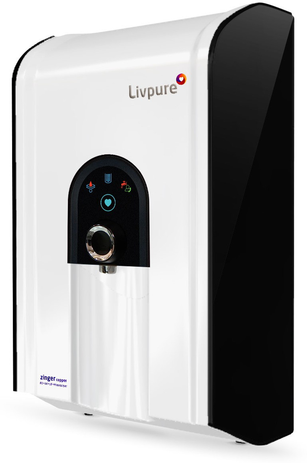 Image of LIVPURE Zinger Copper 6.5 L RO + UV + UF + Minerals + Copper Water Purifier 70% Water Recovery