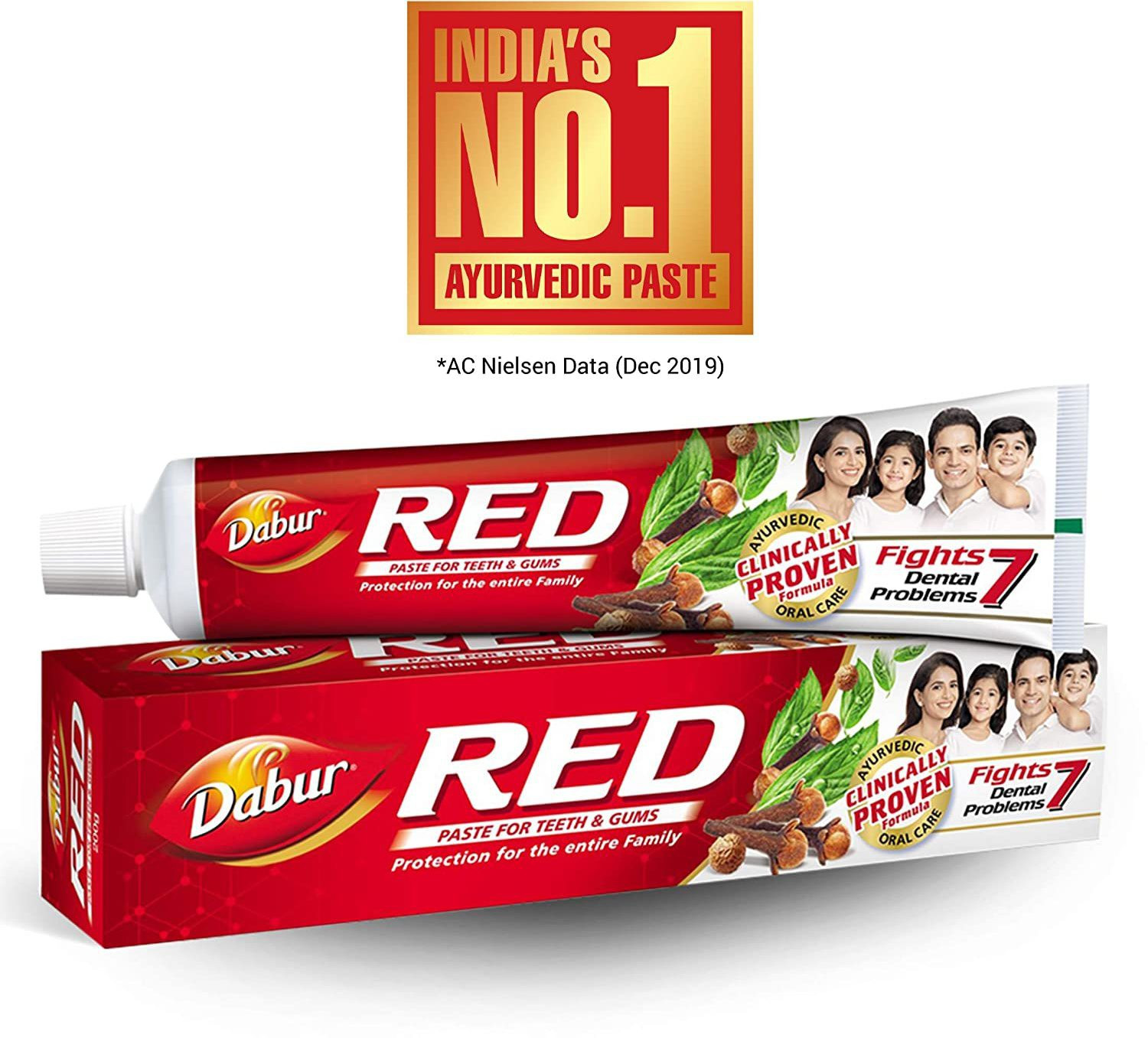 Image of Dabur Red Paste (Combo Pack- 175g x 4) |Complete Cavity Protection |13 Ayurvedic Herbs Toothpaste