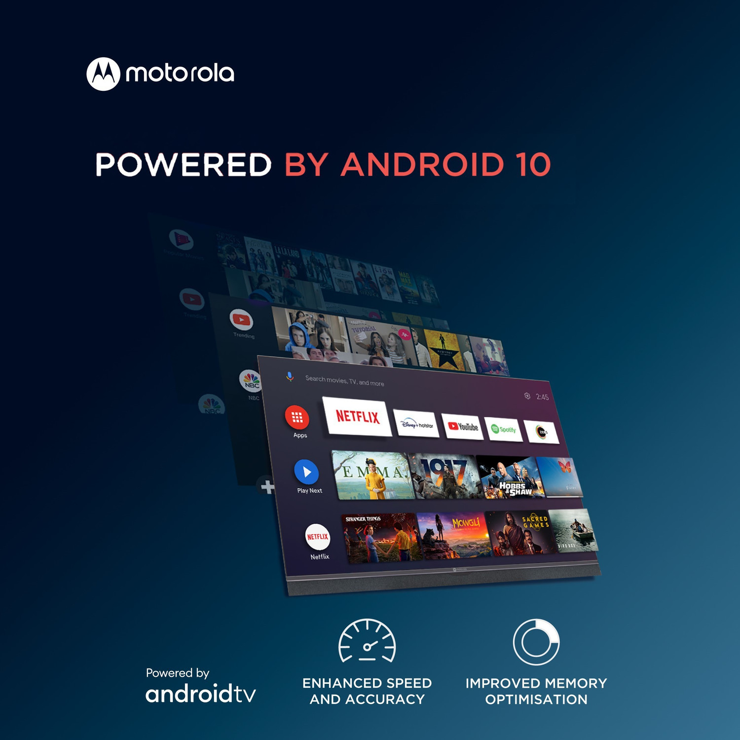 Image of MOTOROLA ZX Pro 139 cm (55 inch) Ultra HD (4K) LED Smart Android TV with Wireless Gamepad (55SAUHDMQ)