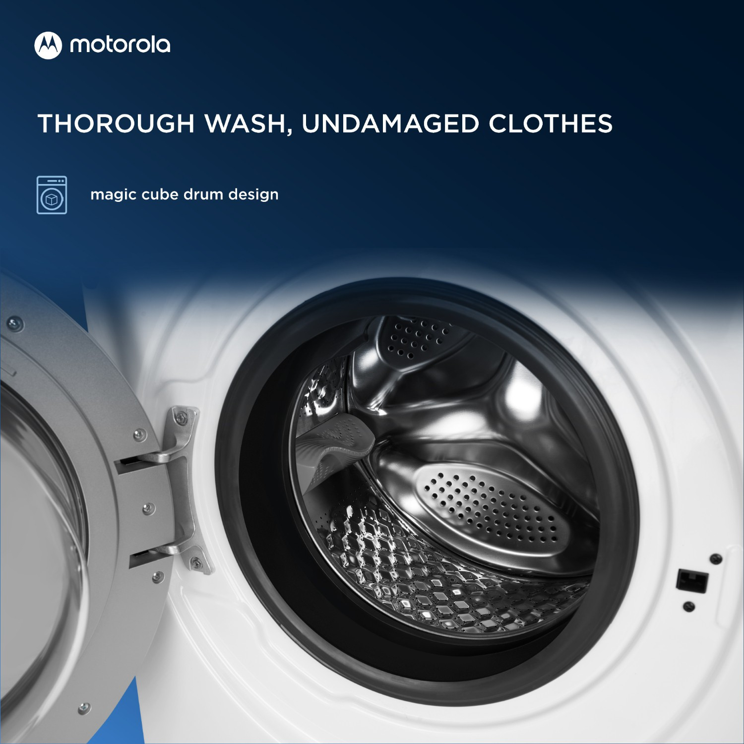 Image of MOTOROLA 7 kg Inverter Technology Fully Automatic Front Load Washing Machine with In-built Heater White