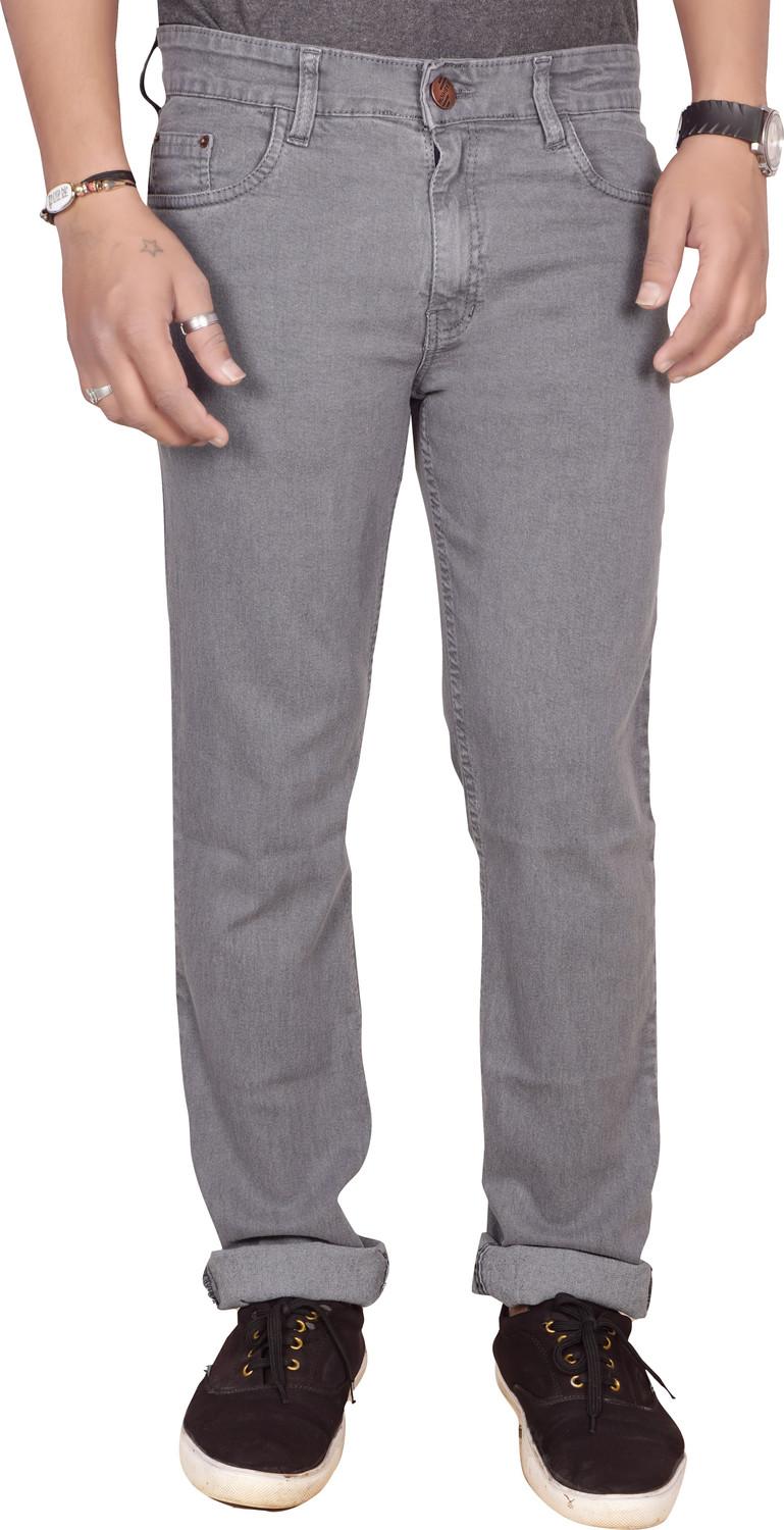 Image of JUST BLACK Men Regular Mid Rise Grey Jeans