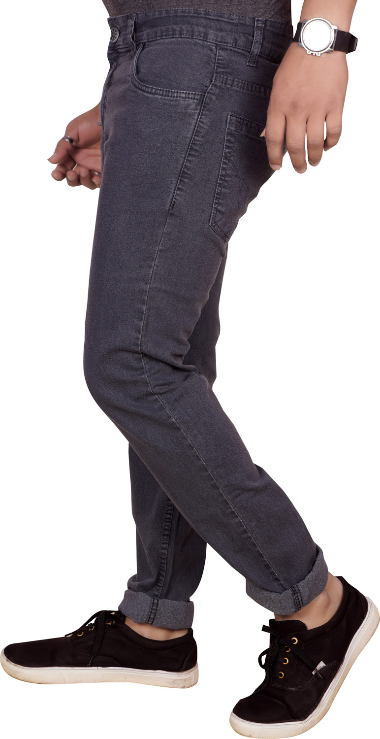 Image of JUST BLACK Men Regular Mid Rise Grey Jeans