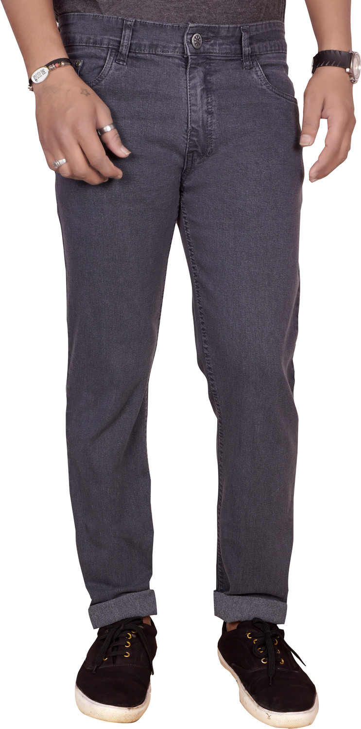 Image of JUST BLACK Men Regular Mid Rise Grey Jeans