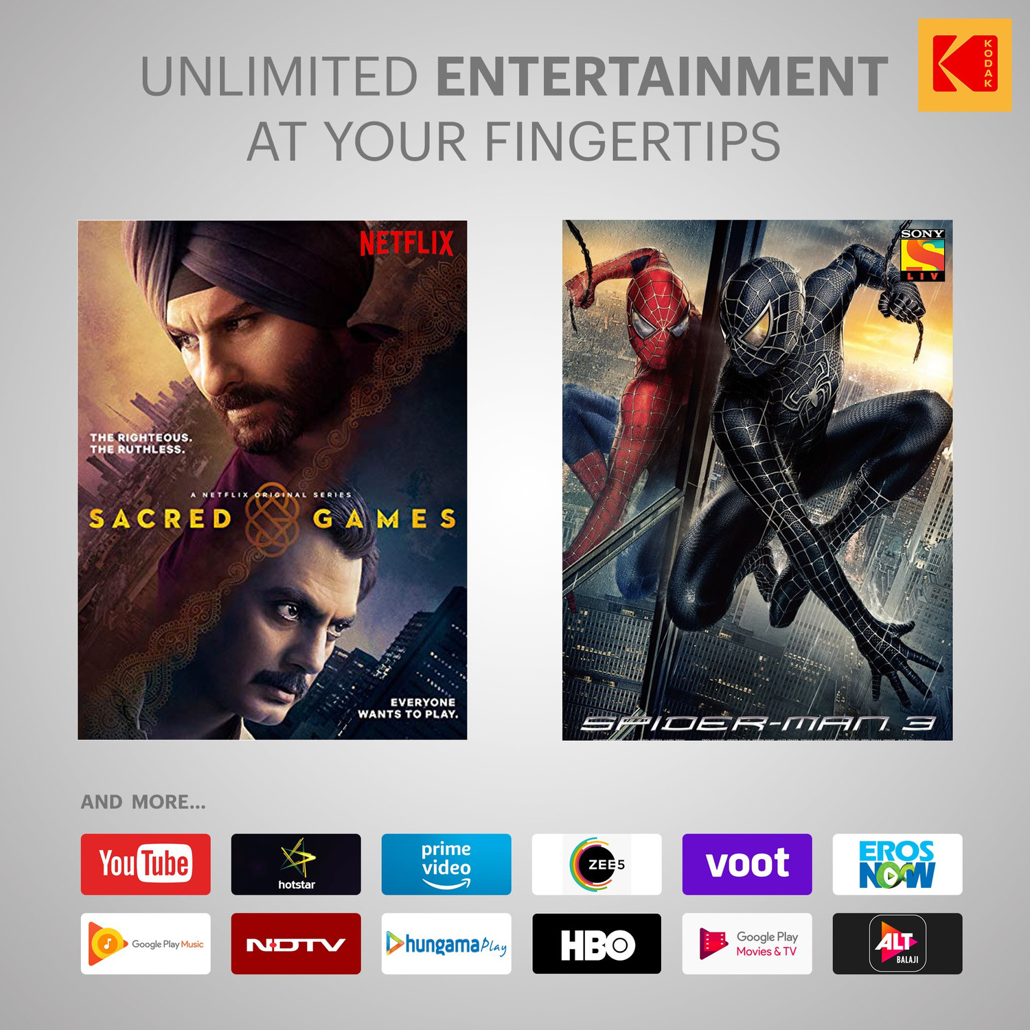 Image of KODAK CA Series 164 cm (65 inch) Ultra HD (4K) LED Smart Android TV with Dolby Digital Plus & DTS TruSurround (65CA0101)