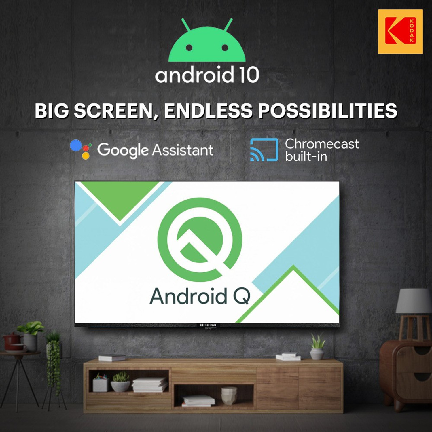 Image of KODAK CA Series 126 cm (50 inch) Ultra HD (4K) LED Smart Android TV with Dolby Digital Plus & DTS TruSurround (50CA7077)