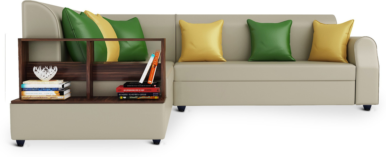 Image of Bharat Lifestyle Aston L Shape Leatherette 6 Seater Sofa