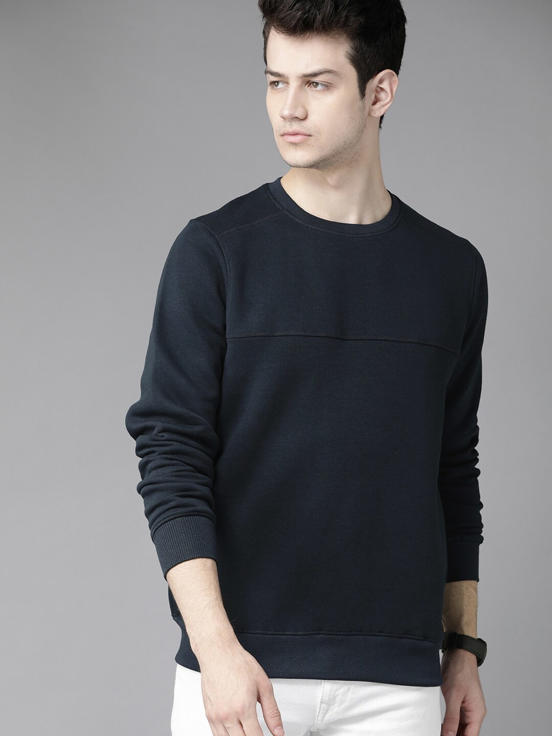 Roadster full sleeve solid men's sweatshirt clearance