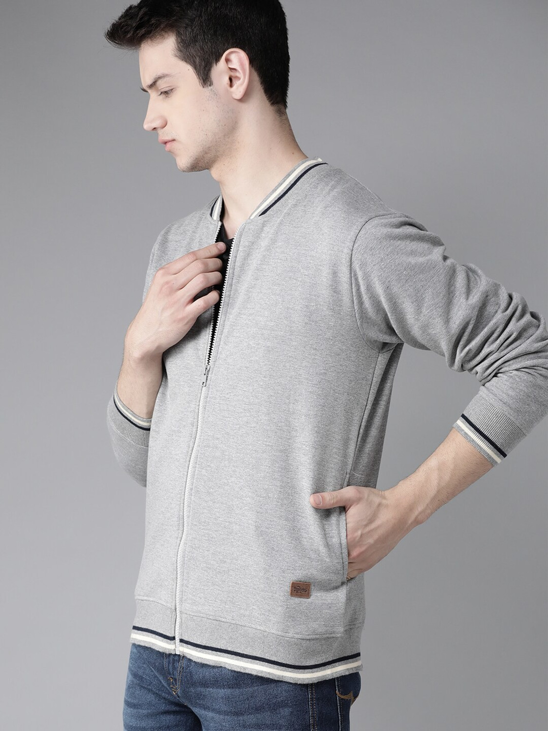 Roadster full sleeve solid clearance men's jacket