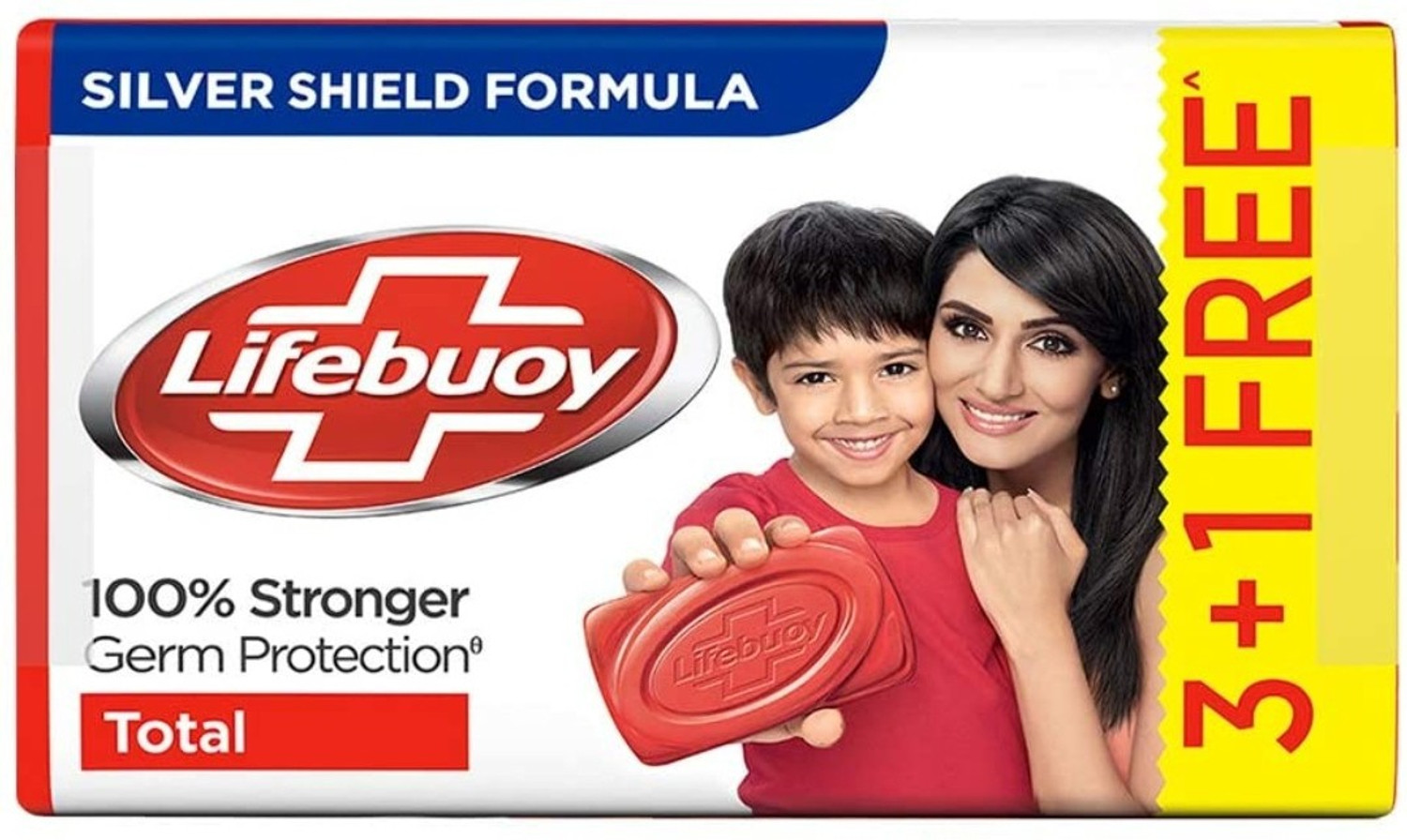 Image of LIFEBUOY Total 10 Germ Protection Soap Bar, 125g (pack of 4) (500 g)