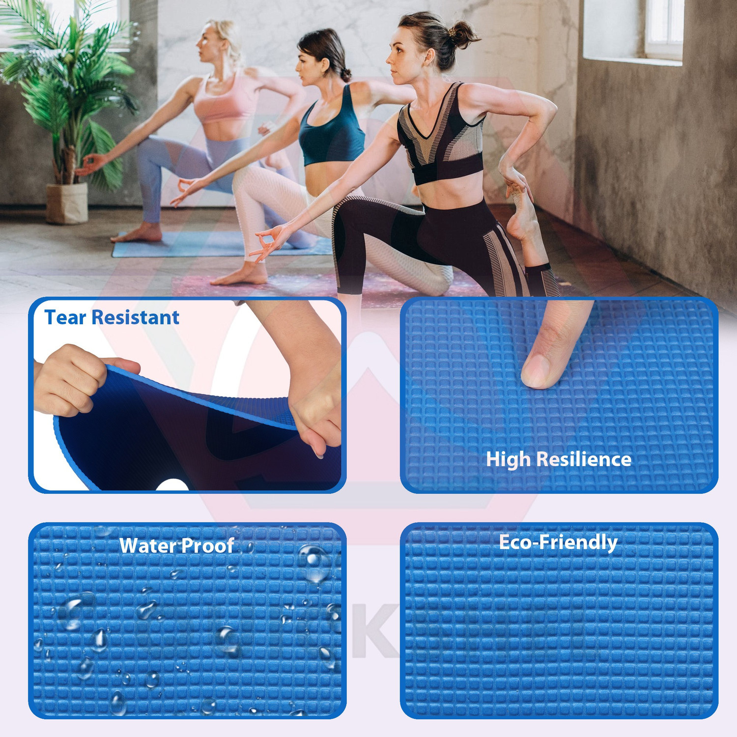Image of Quick Shel benefits yoga mat Blue 6 mm Yoga Mat