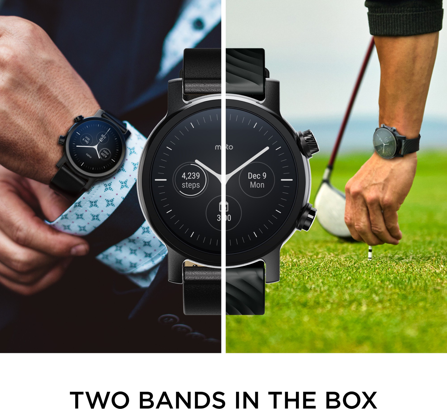 Image of MOTOROLA Moto 360 (3rd Gen) Smartwatch (Black Strap, Regular)