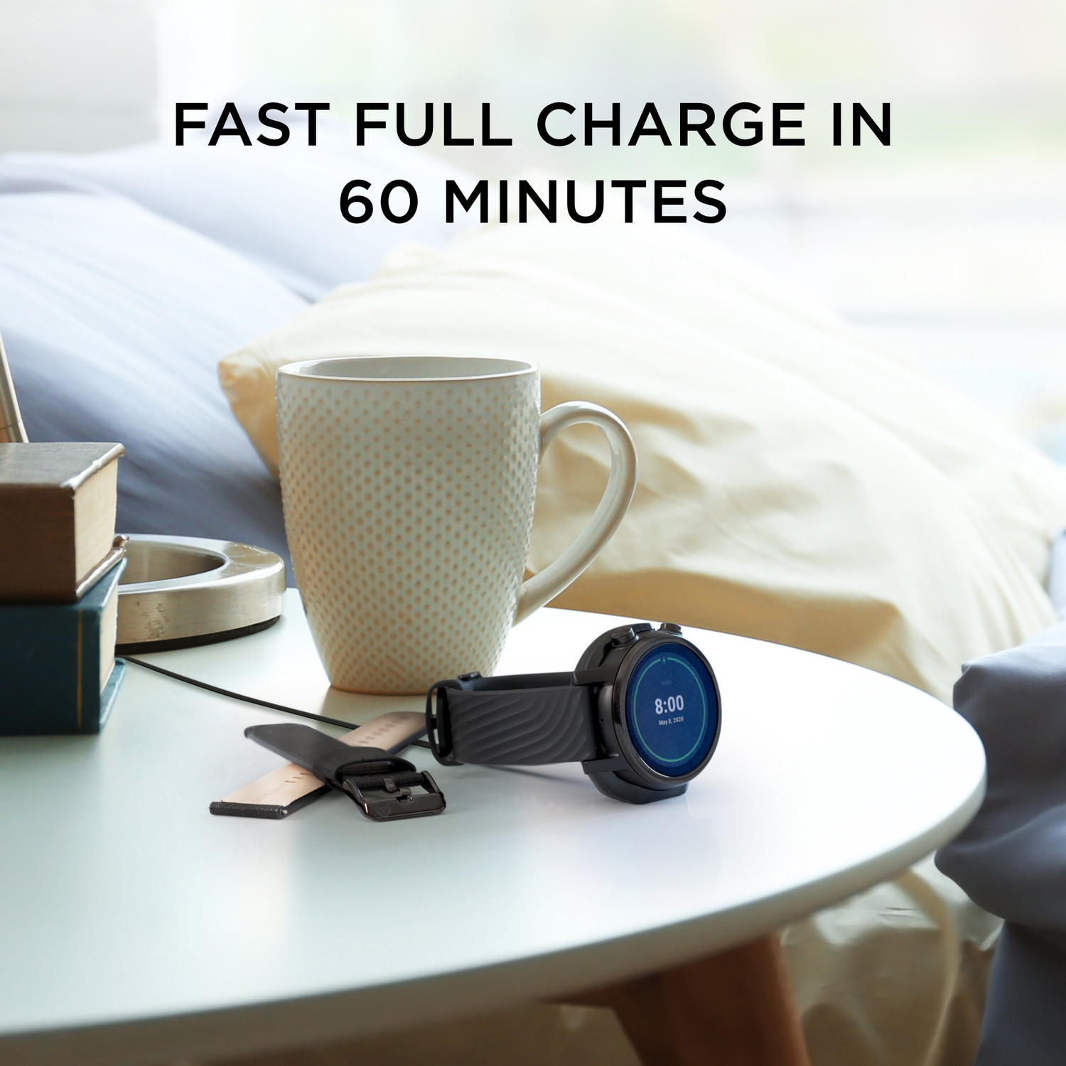 Image of MOTOROLA Moto 360 (3rd Gen) Smartwatch (Black Strap, Regular)