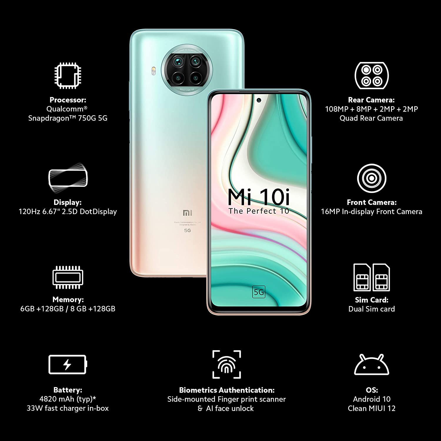 Image of Mi 10i (Pacific Sunrise, 128 GB)